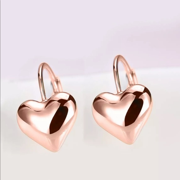 New 18k Rose Gold Plated 13MM Hoop Huggie Earrings - Picture 4 of 4